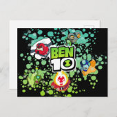 ベン10エイリアン型枠バブルグラフィック インビテーションポストカード (正面/裏面)