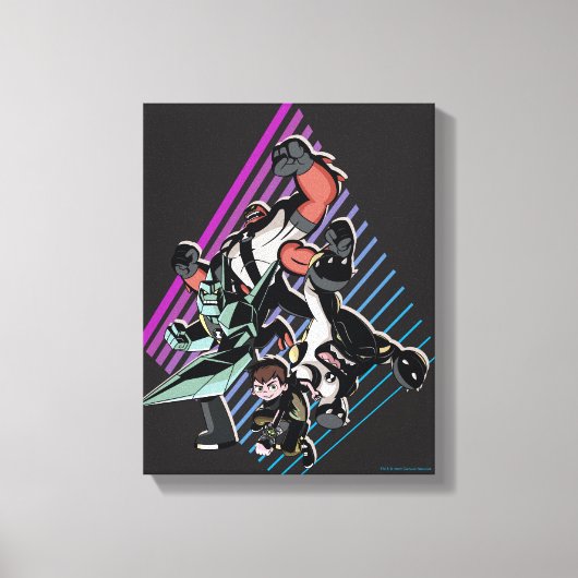 ベン10レトロエイリアングループグラフィック キャンバスプリント (正面)