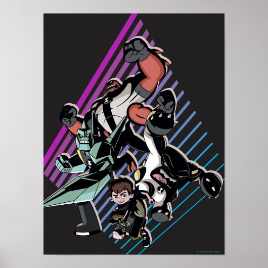ベン10レトロエイリアングループグラフィック ポスター (正面)