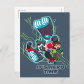 ベン&オムニエンハンスフォー・アームズ – It's Hero Time インビテーションポストカード (正面/裏面)
