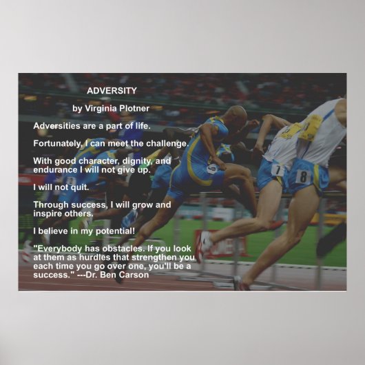 ベン・カーソン博士の引用文の逆境のポスター ポスター (正面)