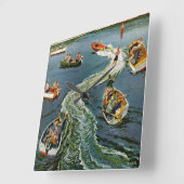 ベン・キンバリー・ピンで目を覚ます スクエア壁時計 (傾斜)