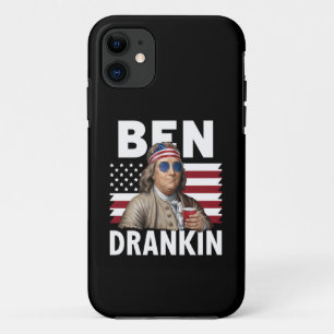 ベン・ドランキン・ビール 7月4日 ヴィンテージ フラグ ジョーク iPhone 11 ケース