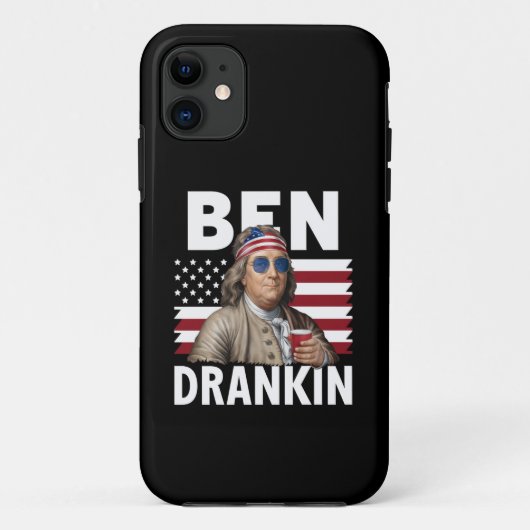 ベン・ドランキン・ビール 7月4日 ヴィンテージ フラグ ジョーク Case-Mate iPhoneケース (裏面)