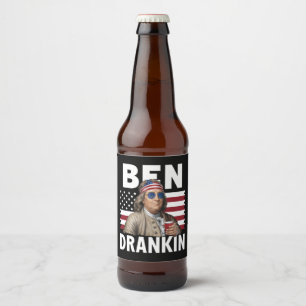 ベン・ドランキン・ビール 7月4日 ヴィンテージ フラグ 面白い ビールラベル