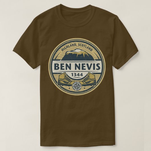 ベン ネヴィス ハイランド スコットランド Tシャツ (デザイン正面)