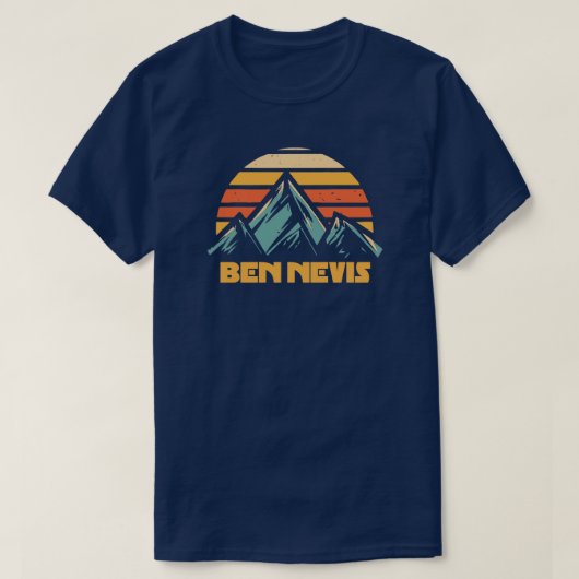 ベン ネヴィス レトロ ターコイズ Tシャツ (デザイン正面)