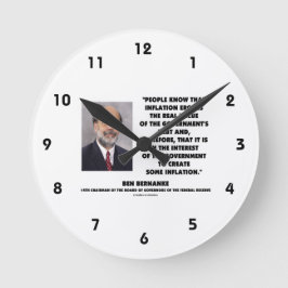 ベン・バーナンキ実在インフレErodes Value Govt Debt ラウンド壁時計