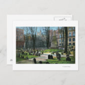 ベン・フランクリンの墓石の眺め ポストカード (正面/裏面)