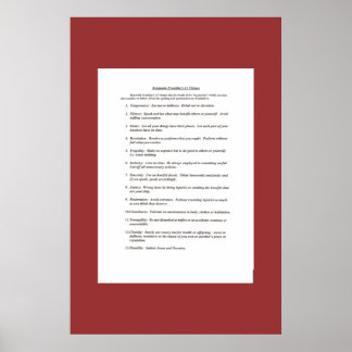 ベン・フランクリンの13の徳 ポスター