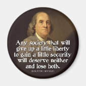 ベン・フランクリン与え:社会が... マグネット (正面)