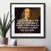 ベン・フランクリン引用文どんな社会与えでも... ポスター