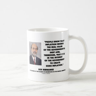 ベンBernankeのインフレーションは価値Govtの実質の負債を腐食させます コーヒーマグカップ