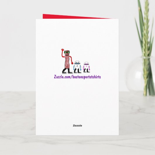 ベーおもしろいコン&エッグ誕生日カードギフト カード (裏面)