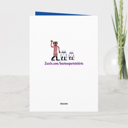 ベーおもしろいコン&エッグ誕生日カードギフト カード (裏面)