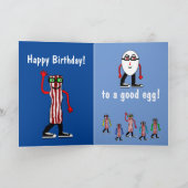 ベーおもしろいコン&エッグ誕生日カードギフト カード (内部)