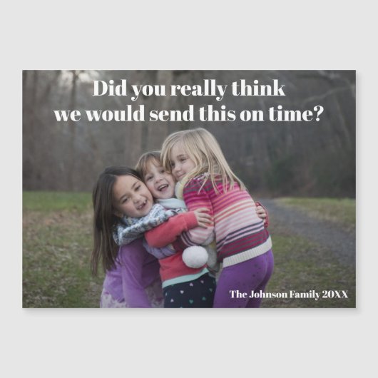 ベーおもしろいトクリスマスファミリーフォトマグネットカード (正面)