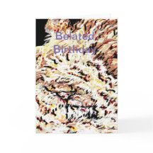 ベーおもしろいト誕生日カード/ライオン