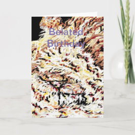 ベーおもしろいト誕生日カード/ライオン カード