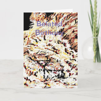 ベーおもしろいト誕生日カード/ライオン カード