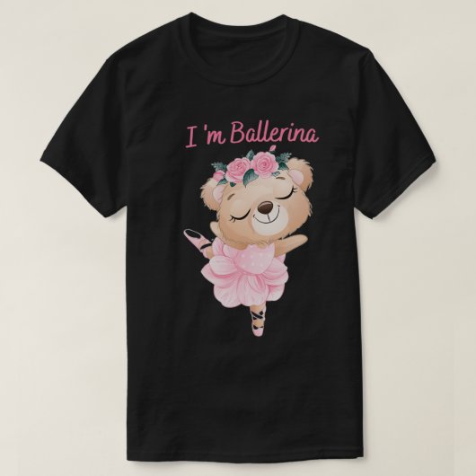 ベーおもしろいパンダバレリーナBALLET LOVERBALLET Tシャツ (デザイン正面)