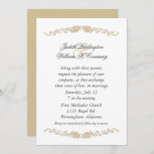 ベーエレガントジュとホワイト結婚式招待状 招待状 (正面/裏面)