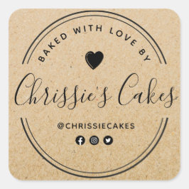 ベーカリカスタムークラフトレタリング スクエアシール