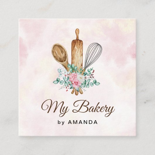 ベーカリーありがとう スクエア名刺 (正面)