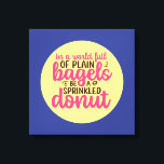 ベーカリーおもしろいは散りばめられたドーナツのキッチンアートである キャンバスプリント<br><div class="desc">レトロカラフルと色のタイポグラフィアート鮮やか。食おもしろいべ物、料理、ベーキング、食事に関するパンと引用文。キッチン、ダイナー、カフェ、ベーカリー店、レストランに最適な装飾。背景色(円と正方形)はデザインツールでカスタマイズ可能。</div>