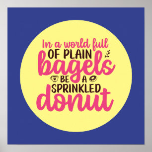 ベーカリーおもしろいは散りばめられたドーナツのキッチンアートである ポスター