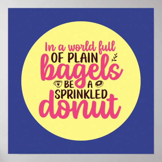 ベーカリーおもしろいは散りばめられたドーナツのキッチンアートである ポスター (正面)
