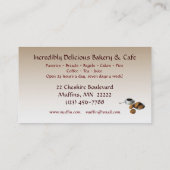 ベーカリーおよびカフェ 名刺 (裏面)