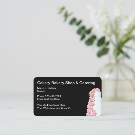 ベーカリーおよびケータリングのテーマ 名刺 (スタンド正面)