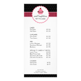 ベーカリーお洒落カップケーキピンクのラックカード ラックカード