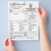 ベーカリーかわいいイラストレーションケーキ注文型枠 チラシ (手)