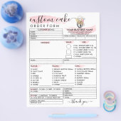 ベーカリーかわいいイラストレーションケーキ注文型枠 チラシ (シングル)