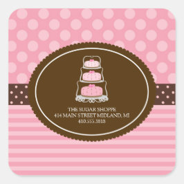 ベーカリーかわいらしパステル製品ラベルステッカー スクエアシール