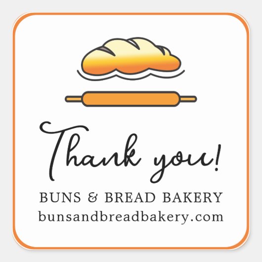 ベーカリーご注文ありがとうございます スクエアシール (正面)