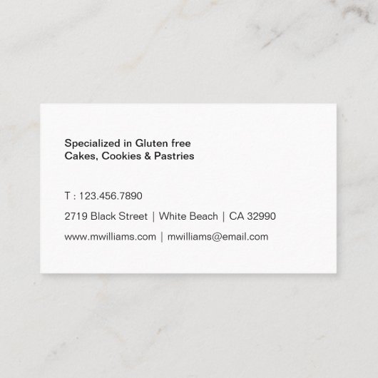 ベーカリーとカフェ 名刺 (裏面)