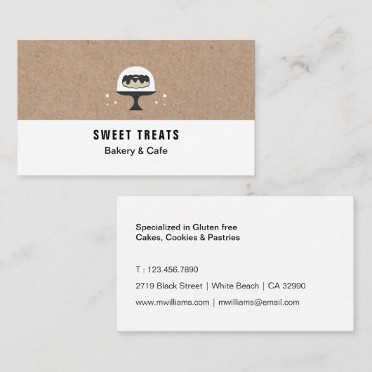 ベーカリーとカフェ 名刺 (正面/裏面)