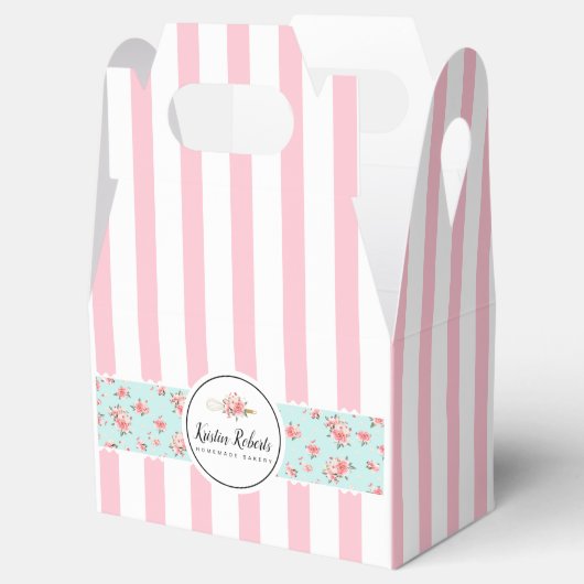 ベーカリーとフローラとピンクのストライプお気に入り フェイバーボックス (オープン)