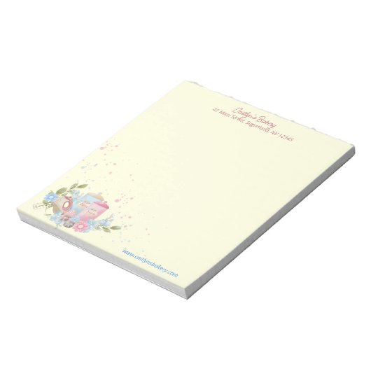 ベーカリーとペストリーパーソナライズされたショップ ノートパッド (回転)