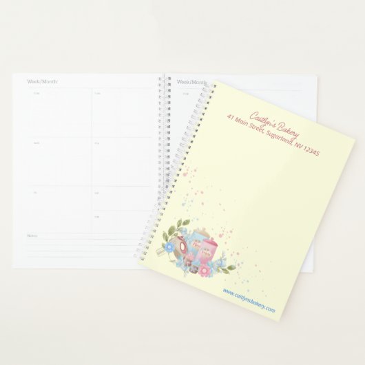 ベーカリーとペストリーパーソナライズされたショップ プランナー手帳 (ディスプレー)