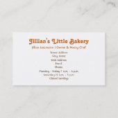 ベーカリーにんじんカップケーキ名刺 名刺 (裏面)