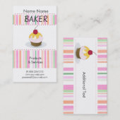ベーカリーのおいしくかわいいシェフの料理のカップケーキ 名刺 (正面/裏面)