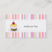 ベーカリーのおいしくかわいいシェフの料理のカップケーキ 名刺 (裏面)