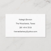 ベーカリーのための単にエレガントなロゴの月桂樹の枝 名刺 (裏面)