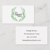 ベーカリーのための単にエレガントなロゴの月桂樹の枝 名刺 (正面/裏面)