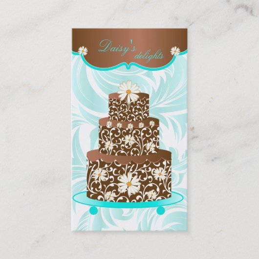 ベーカリーのウエディングケーキのペーストリー作りの職人チョコレートデイジー 名刺 (正面)