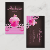 ベーカリーのカップケーキのピンクはチョコレート色渦巻きます 名刺 (正面/裏面)